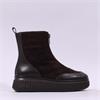 Wonders XFly Platform Front Zip Boot - Dark Brown Combi